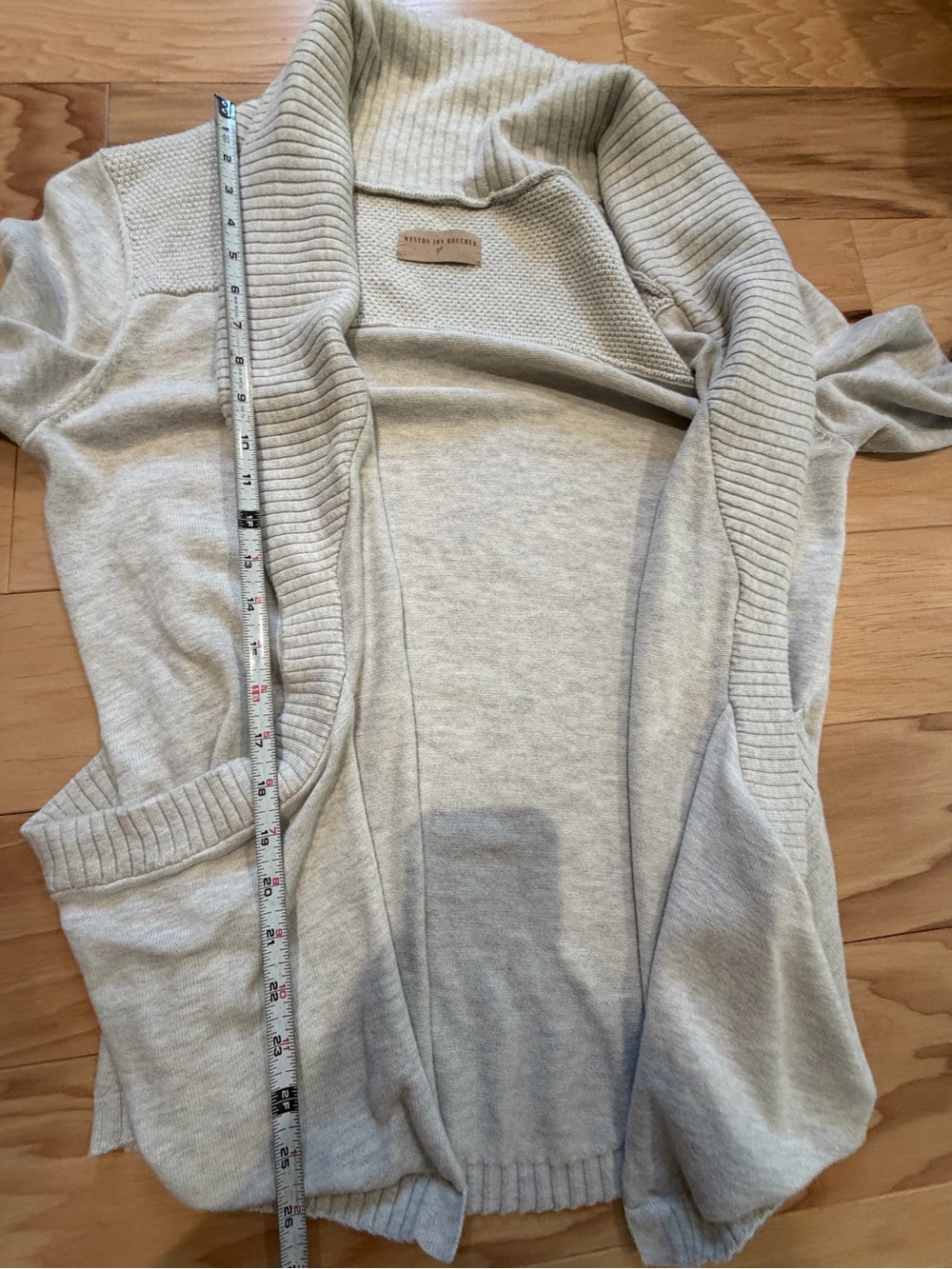 Weston Jon Boucher Hemingway Men’s Medium Oat Cotton Open Cardigan Sweater - Picture 9 of 10